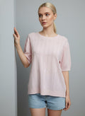 ROSETO Women's Textured Knit Short Sleeve Top